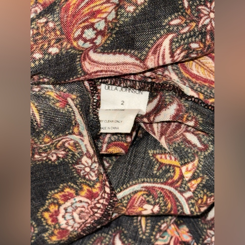 NWOT Ulla Johnson Celia Button Down Wool Blend Dress In Viola Floral Print Sz 2 - Picture 11 of 12